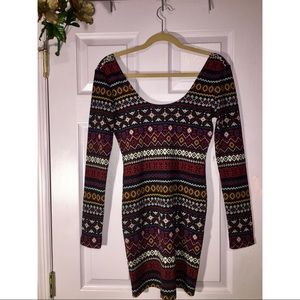 Forever 21 Multicolored Tribal Print Bodycon Dress